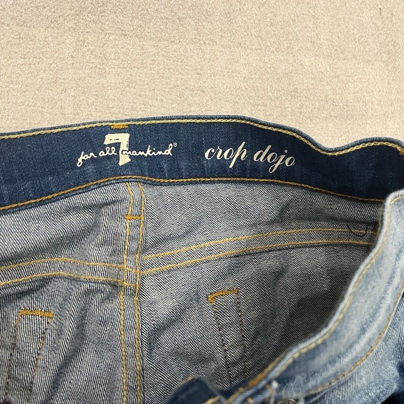[W27]7 for All Mankind Crop Dojo Women's Low Rise Blue Jeans - Picture 2 of 10